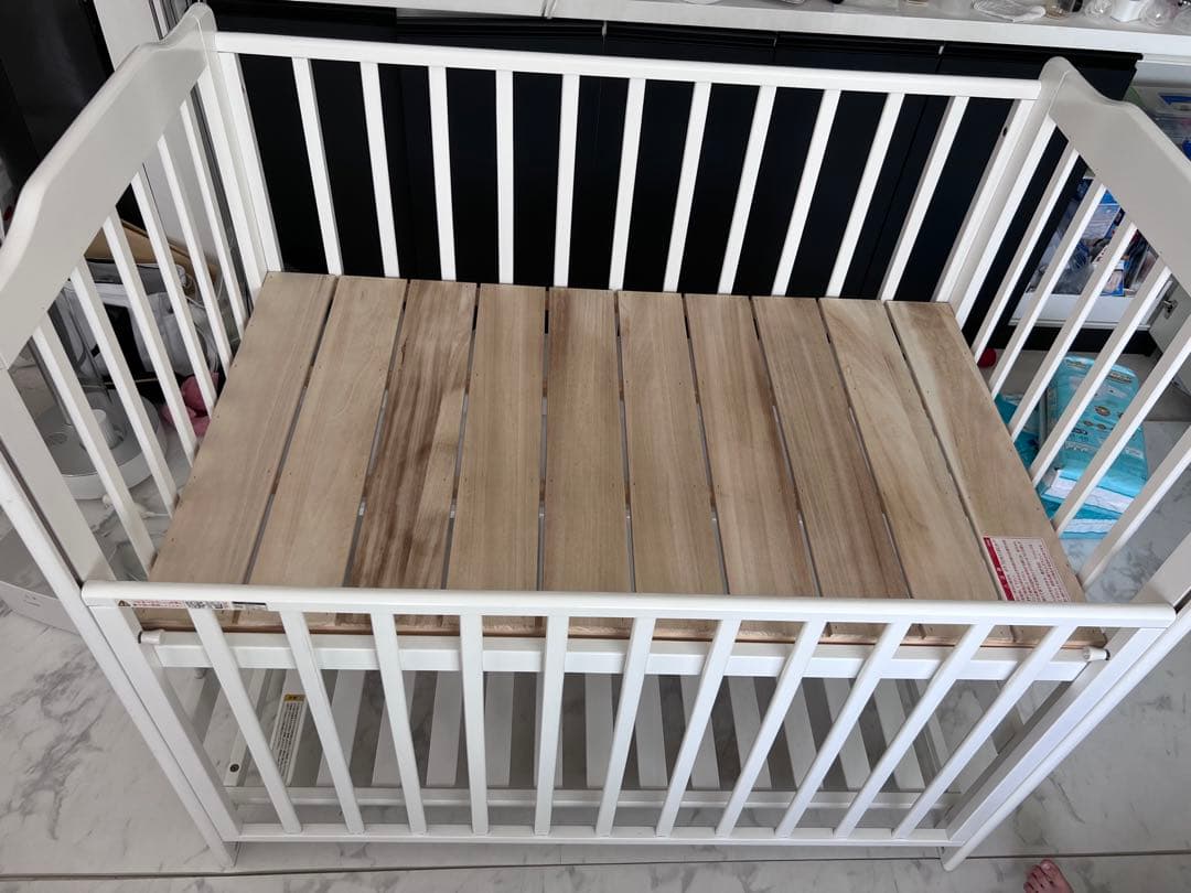 カトージ ベビーベッド II ハイタイプ上段70cm ガードクッション付