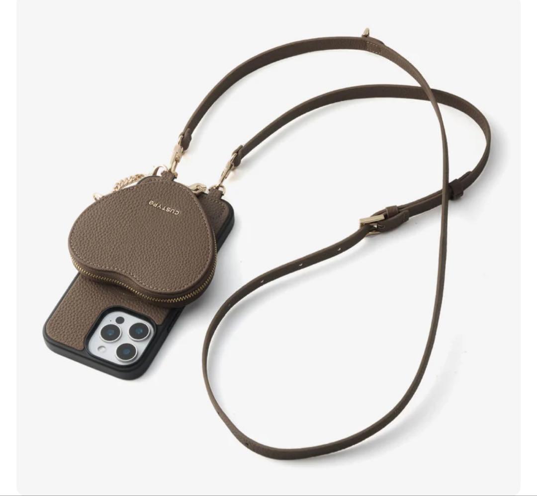 ほぼ未使用CUSTYPE カスタイプ◆ハート型ポーチ付iPhone15対応ケース