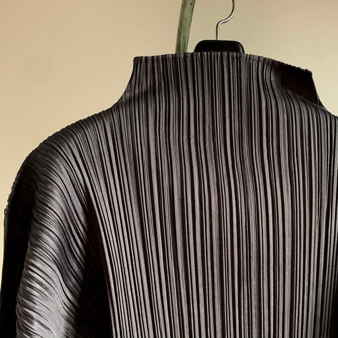【極美品】PLEATS PLEASE プリーツ　モックネック　3 グレー系　長袖