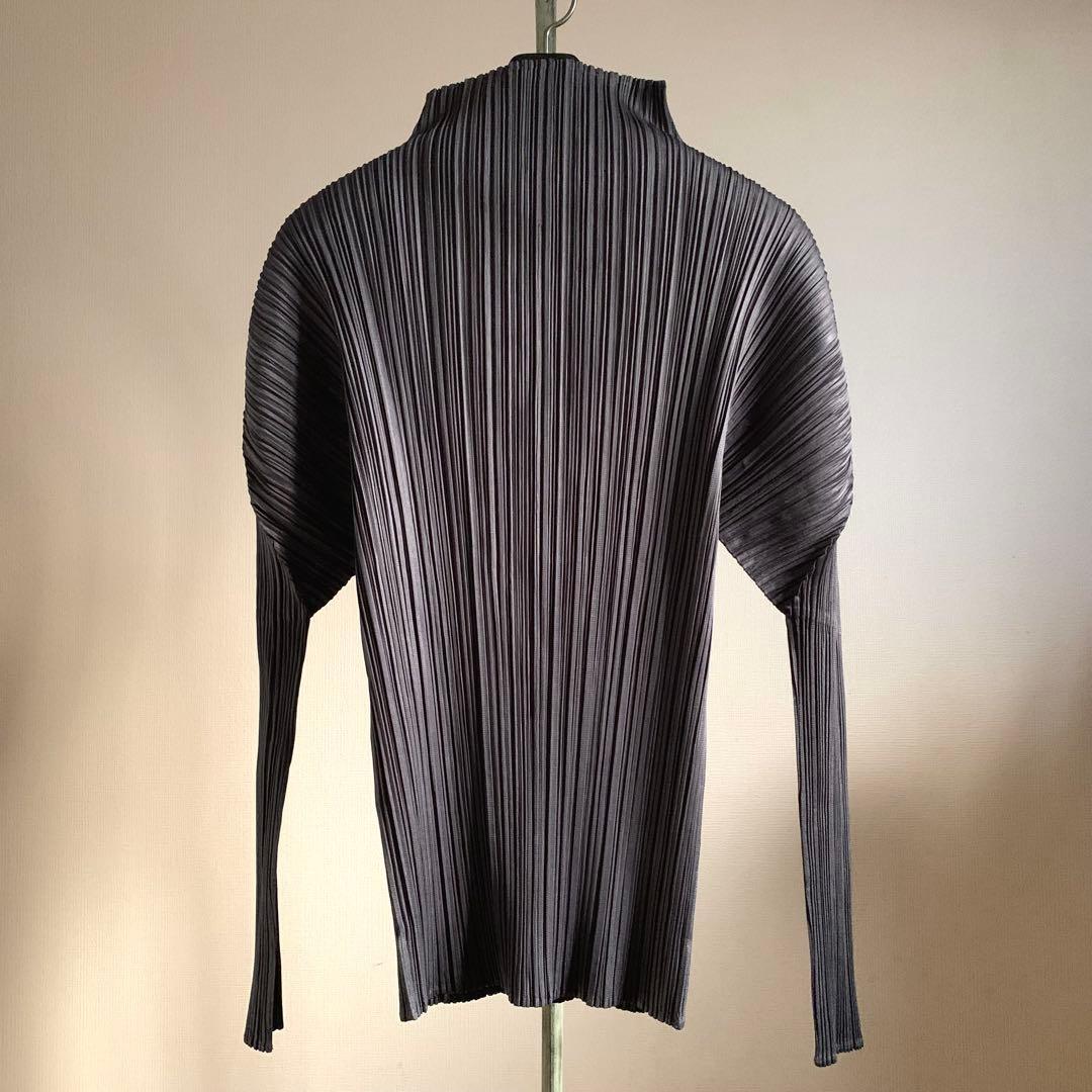 【極美品】PLEATS PLEASE プリーツ　モックネック　3 グレー系　長袖