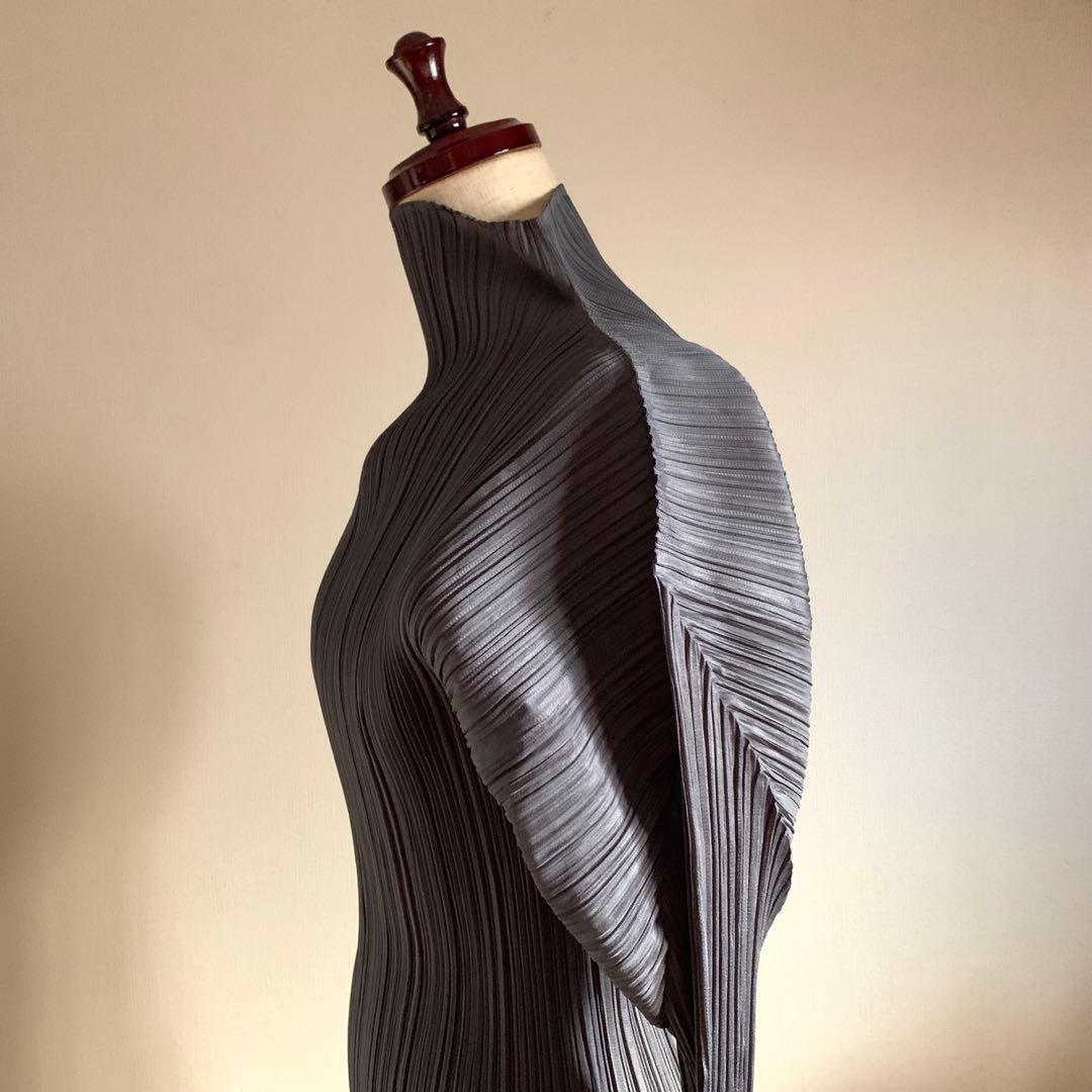 【極美品】PLEATS PLEASE プリーツ　モックネック　3 グレー系　長袖