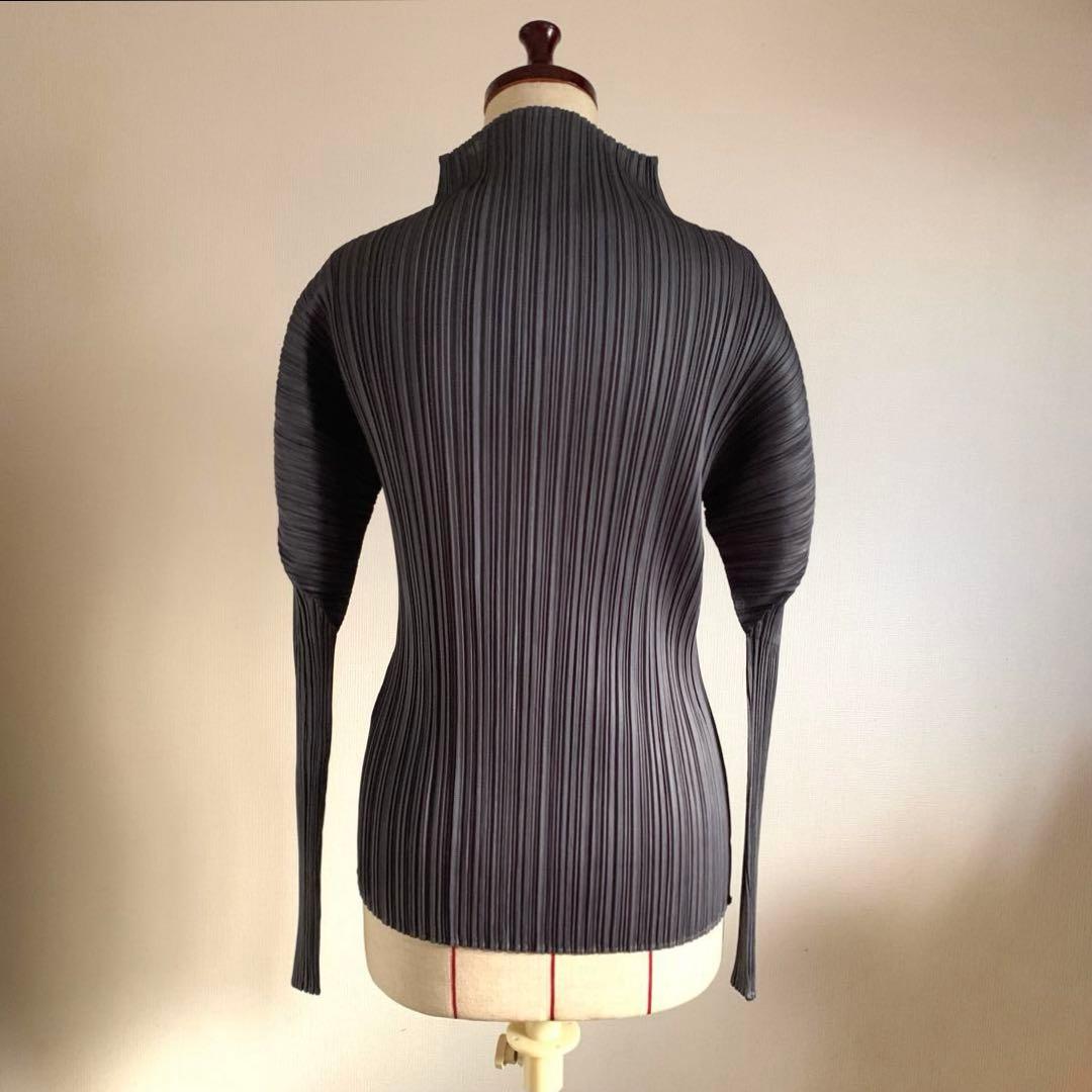 【極美品】PLEATS PLEASE プリーツ　モックネック　3 グレー系　長袖