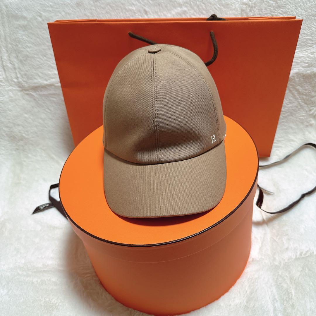 未使用品　エルメス　キャスケット　キャップ　ライリーHドロワ　ビスキュイ