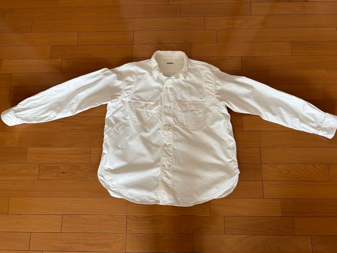 キャピタル KAPITAL コットンシャツ ホワイト ミリタリー ワークシャツ