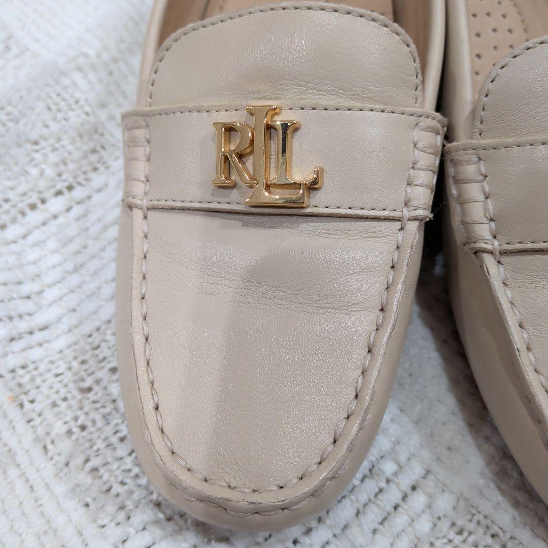 【美品】Ralph Lauren 本革 ベージュ ローファー　23.5cm