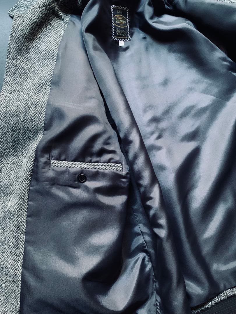 Brown’s ヘリンボーンジャケット　ハリスツイード生地の英国製　カスタム品