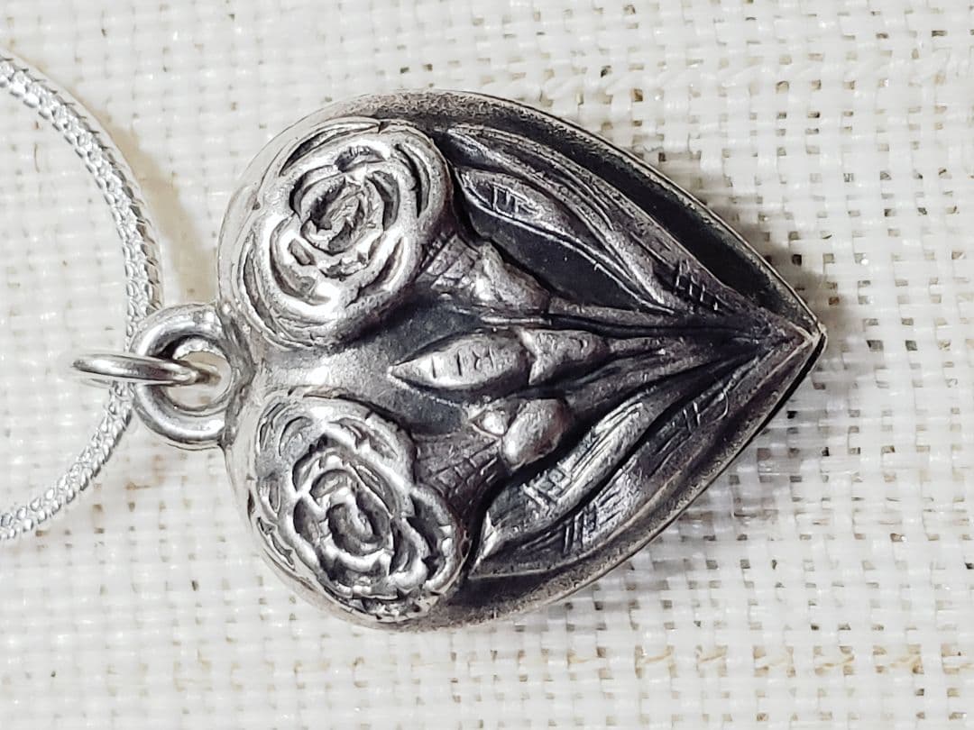 1910-40年代　スウィートハートジュエリーネックレス 忘れ草　スイートハート