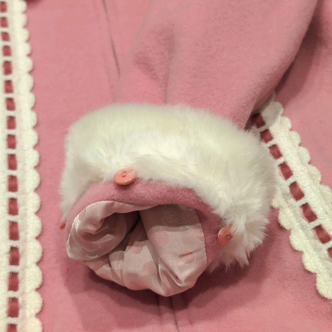 シャーリーテンプル サンタコート はしごレース ピンク 120 ボア ファー