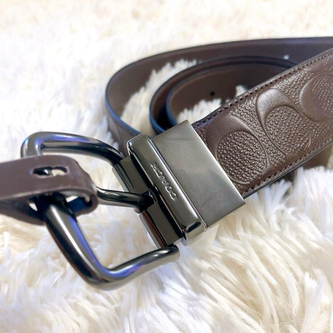 【未使用・シグネチャー】COACH　レザーベルト　F55167　ブラウン