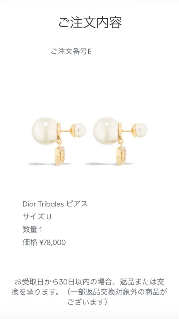 正規品　Dior Tribales ピアス　12月購入