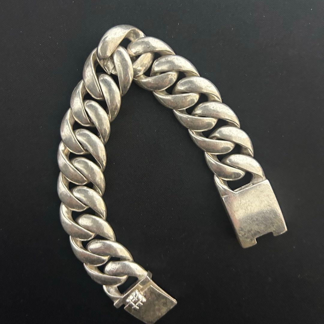 シルバー925刻印あり 極太 喜平チェーン ブレスレット ヴィンテージ