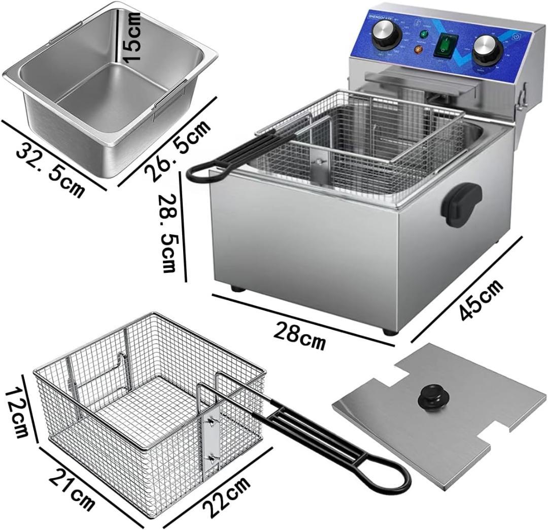電気フライヤー 10L 卓上フライヤー 家庭用フライヤー 業務用フライヤー