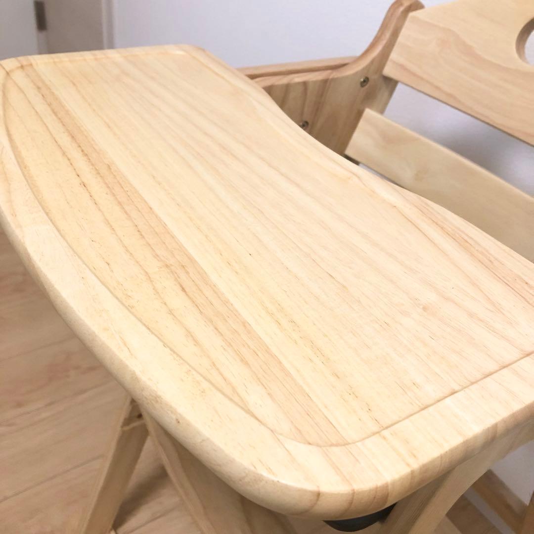 KATOJI 22408 ハイチェア　テーブル　座面革張りクッション　折り畳み式