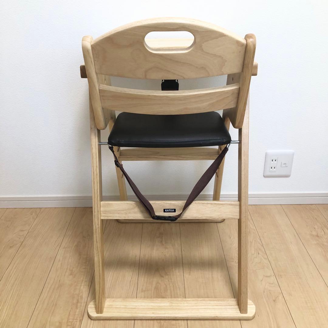 KATOJI 22408 ハイチェア　テーブル　座面革張りクッション　折り畳み式