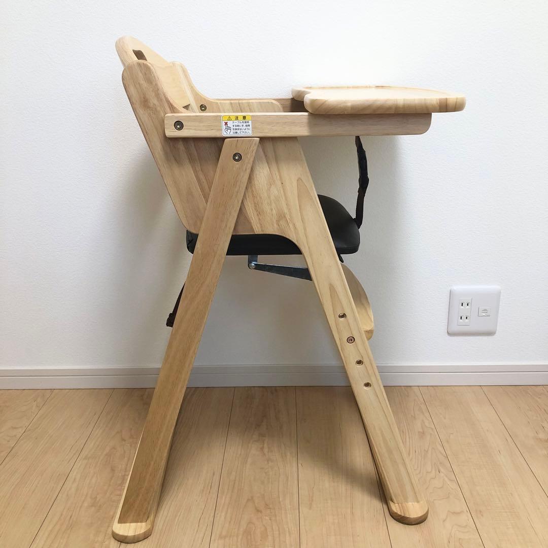 KATOJI 22408 ハイチェア　テーブル　座面革張りクッション　折り畳み式