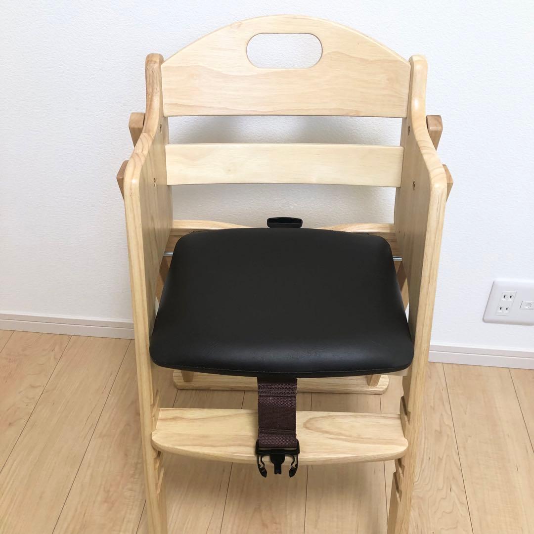 KATOJI 22408 ハイチェア　テーブル　座面革張りクッション　折り畳み式