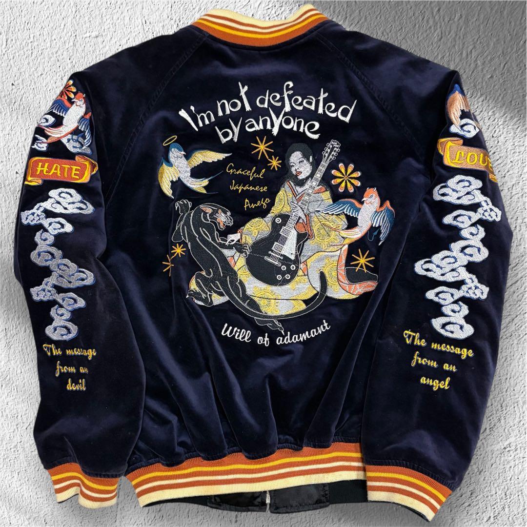 【別珍スカジャン】　PEAK'D YELLOW ピークドイエロー　42【L】