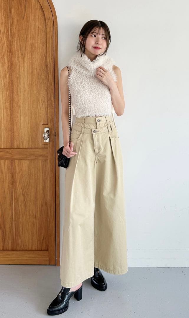 スナイデル　snidel レイヤードデザインパンツ　2025 新作 ベージュ