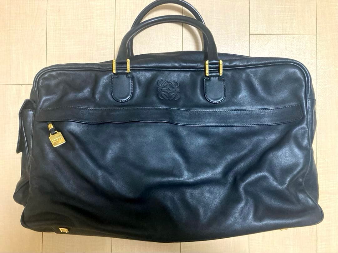 再値下げ！LOEWE ボストンバッグ　本革　黒　袋付き