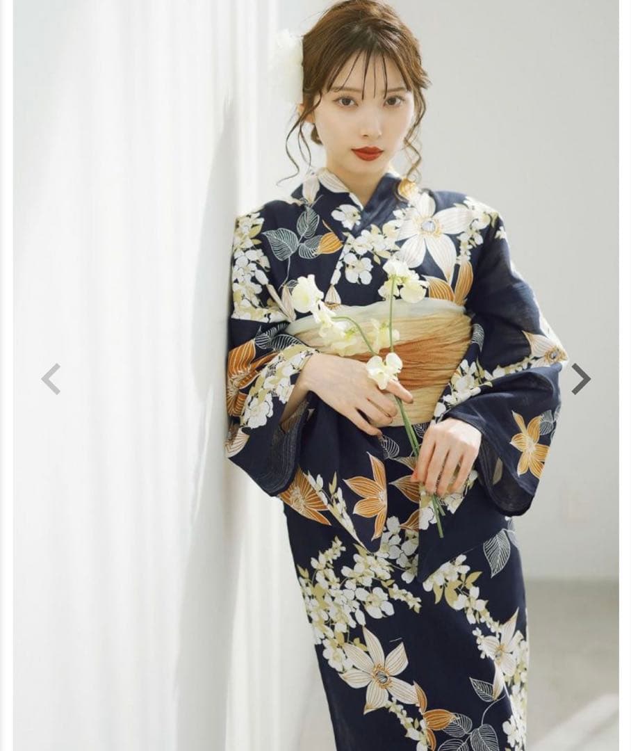 DITA 2025 浴衣 着物 帯 下駄3点セット F 幻想鏡花水月(柑橘)