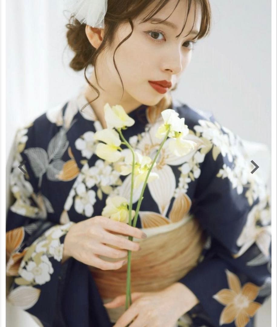 DITA 2025 浴衣 着物 帯 下駄3点セット F 幻想鏡花水月(柑橘)