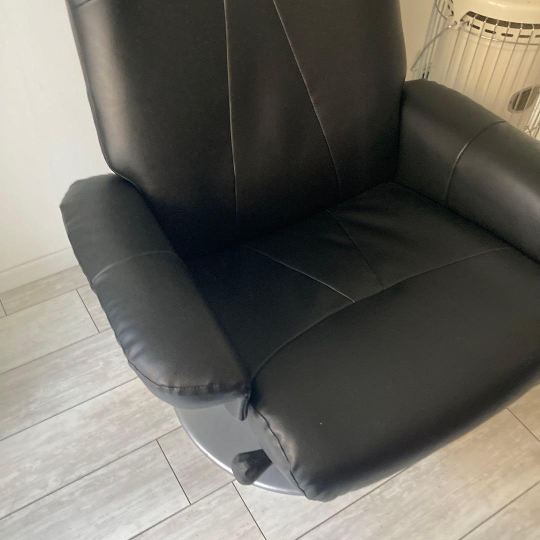 リクライニングチェア 黒 合成皮革
