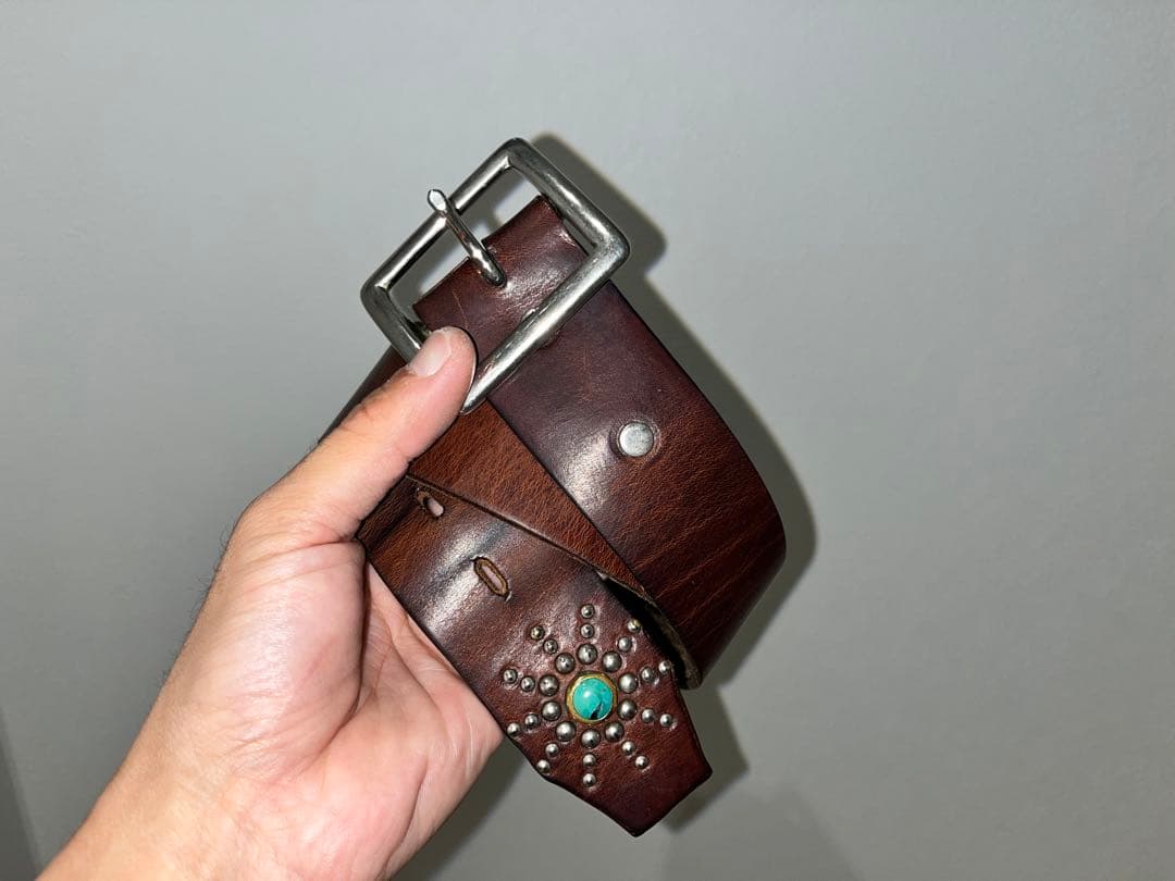 HTC エンドオンリー　スターバースト　ターコイズ　レザーベルト　30inch