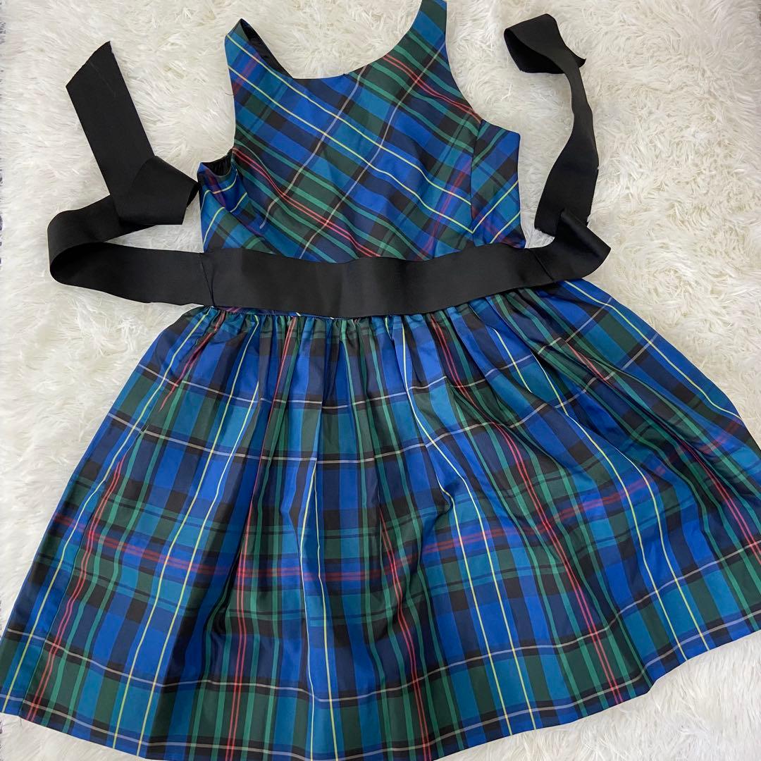 超美品　POLO RALPH 女の子フォマルドレスワンピース　チェック 8才