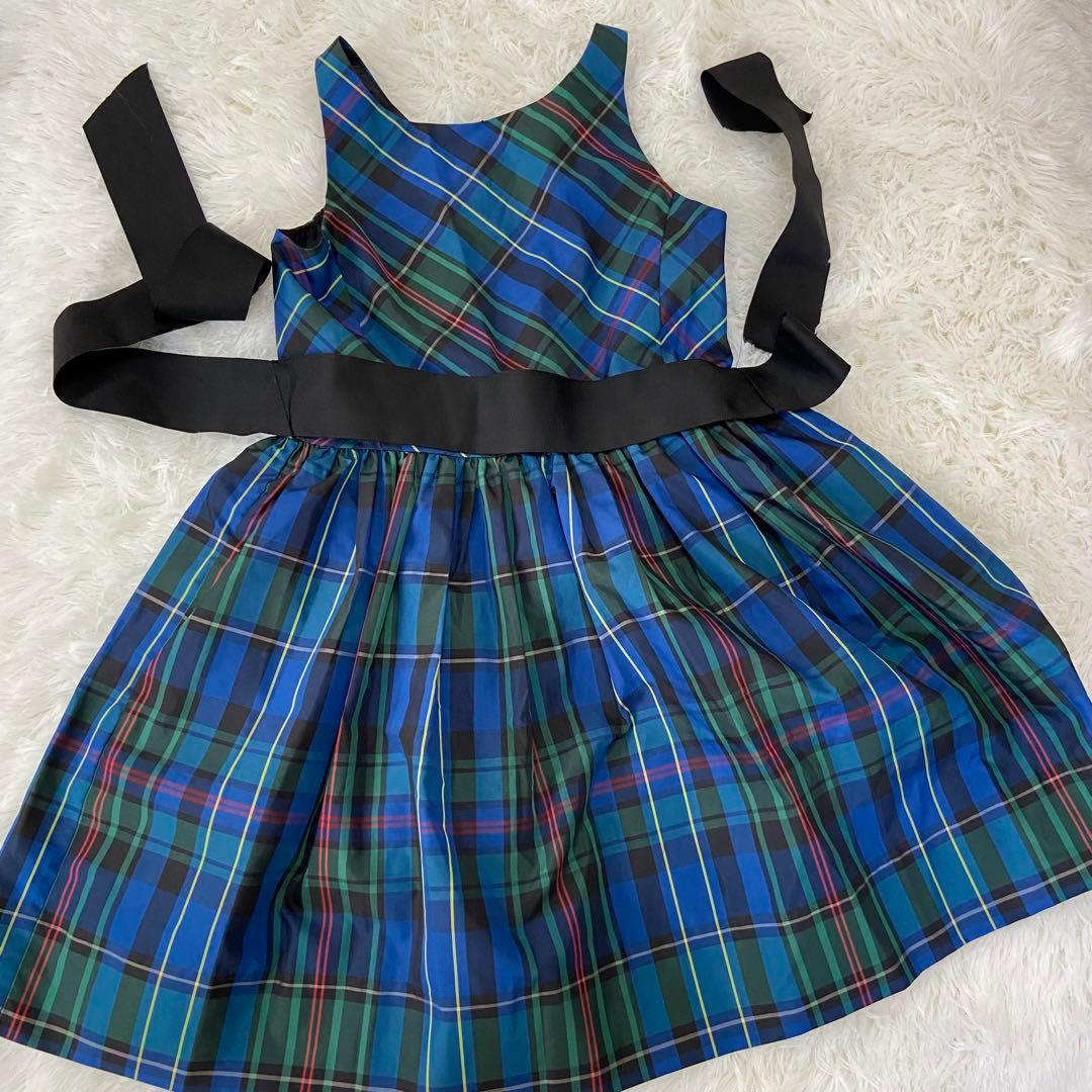 超美品　POLO RALPH 女の子フォマルドレスワンピース　チェック 8才