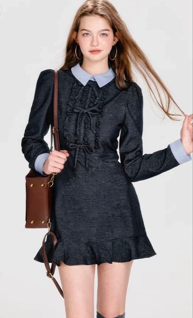 Ria mint cool ribbon one-piece ワンピース