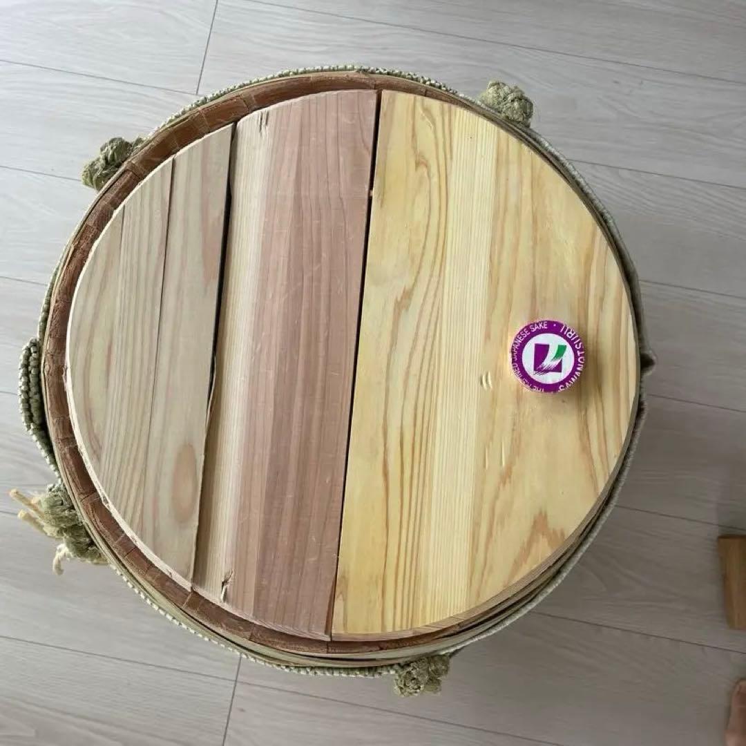 鏡開きセット　酒樽（空樽）＋木槌　沢の鶴　36l詰め上底18l