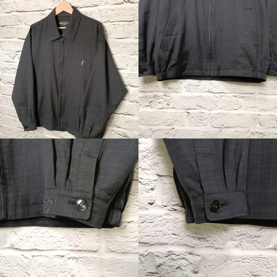 訳有■YVESSAINTLAURENT pour homme チェック柄ブルゾン