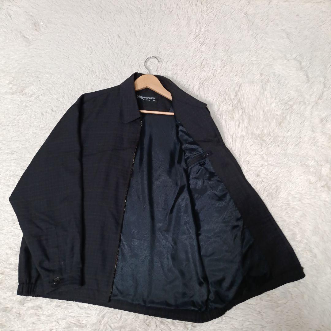 訳有■YVESSAINTLAURENT pour homme チェック柄ブルゾン