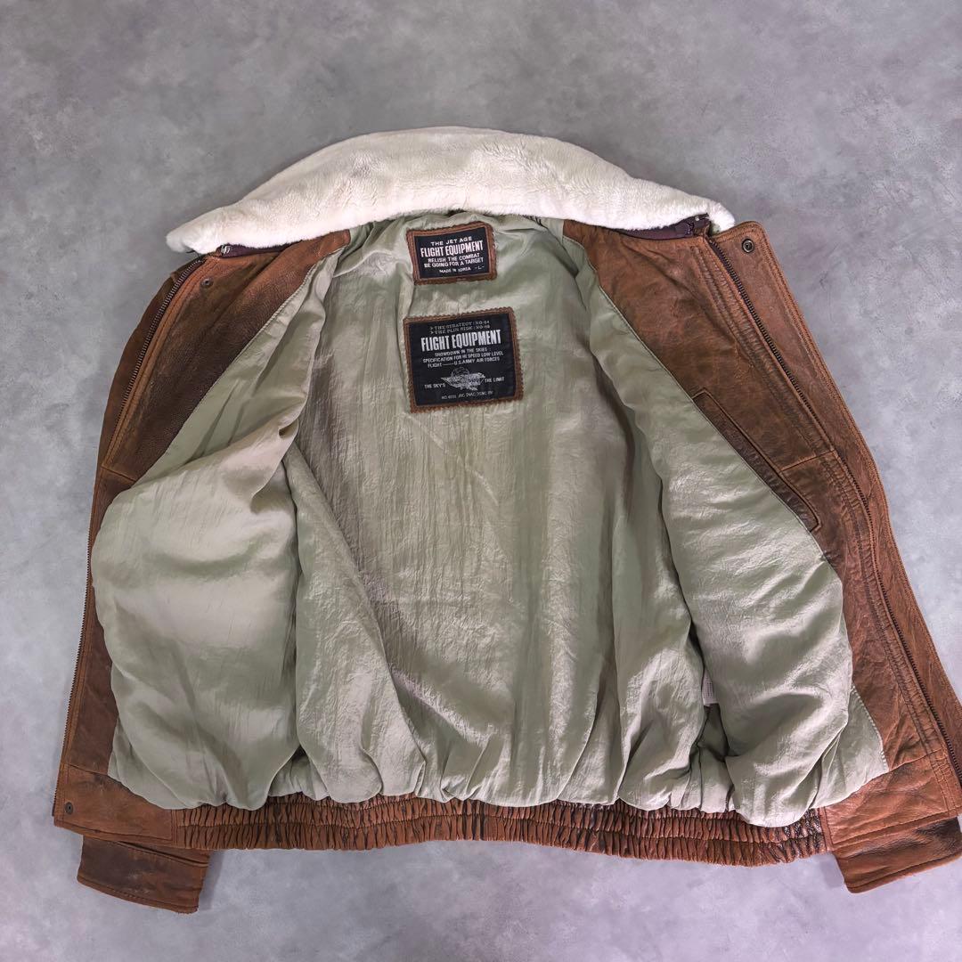 雰囲気◎ G-1 フライトレザージャケット ブラウン 襟ボア L