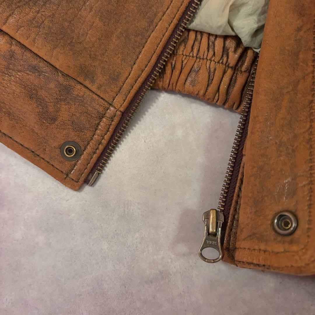 雰囲気◎ G-1 フライトレザージャケット ブラウン 襟ボア L