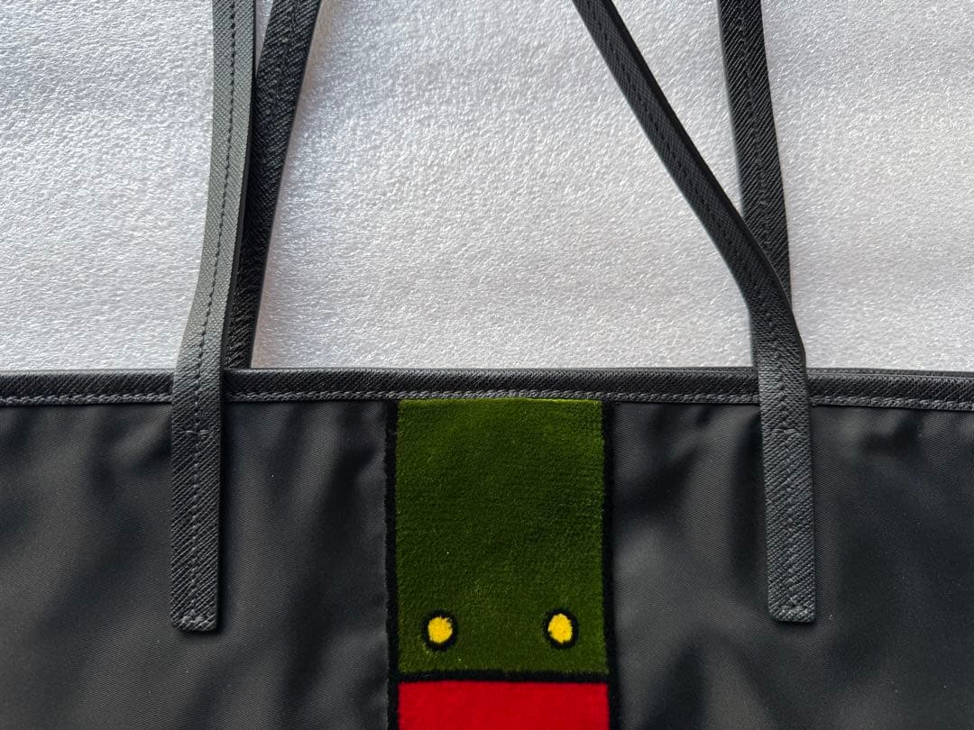 PRADA　プラダ　ナイロントートバッグ　ベルベット柄　ブラック