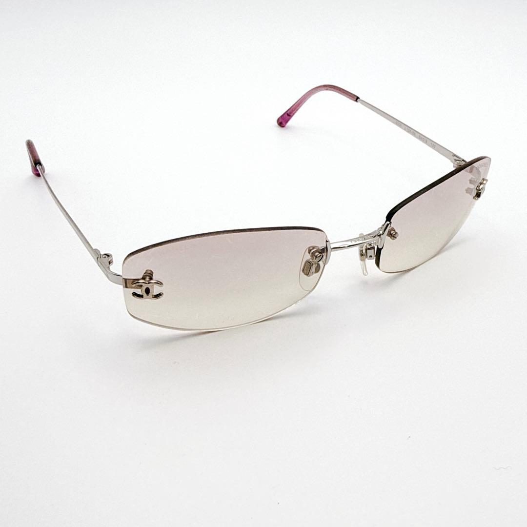 希少✨ CHANEL シャネル リムレス サングラス グラデーション ピンク
