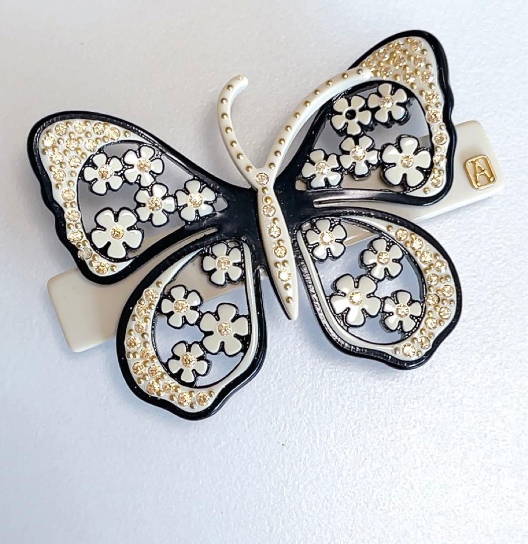 アレクサンドルドゥパリ　バレッタ　バタフライ　モノトーン　大人気　希少