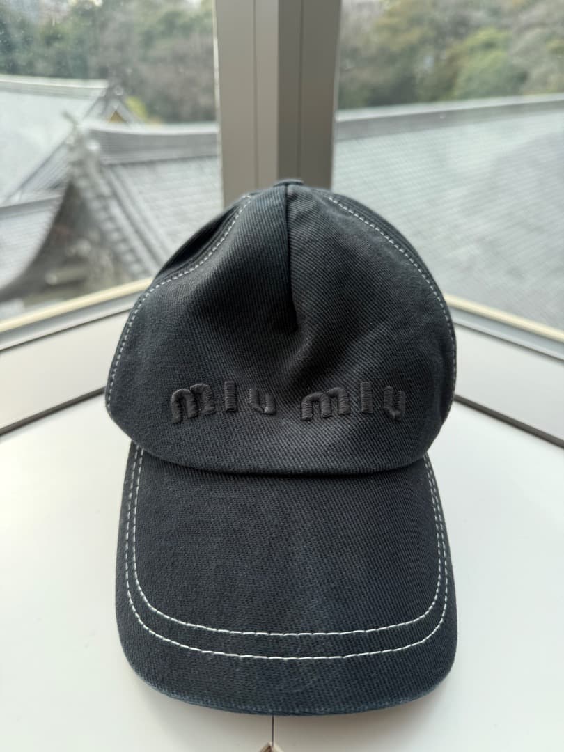 miu miu ブラック デニムキャップ