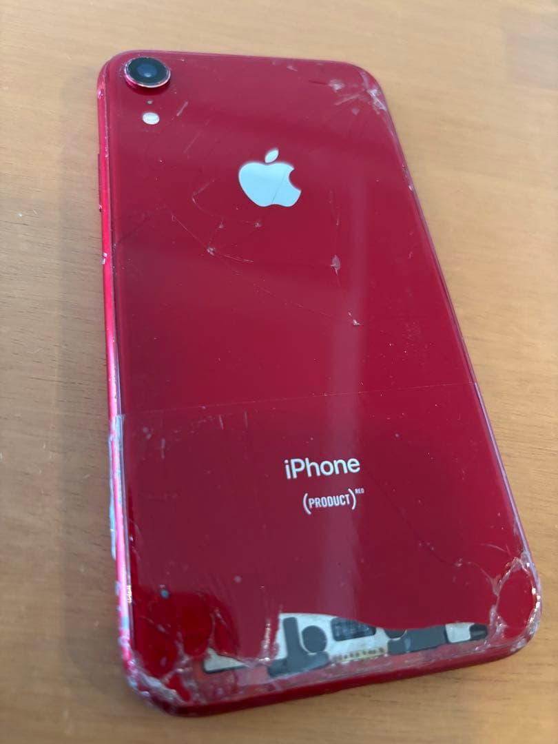 Apple iPhone XR レッド 赤　128GB 正常動作品　背面割れ