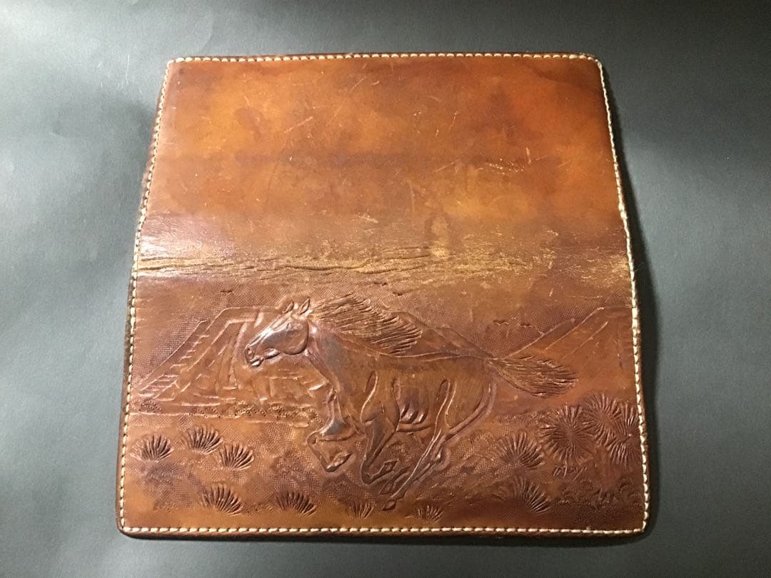 [希少品] TADY本人手彫り(TADY&KING)馬レザー長財布一点物