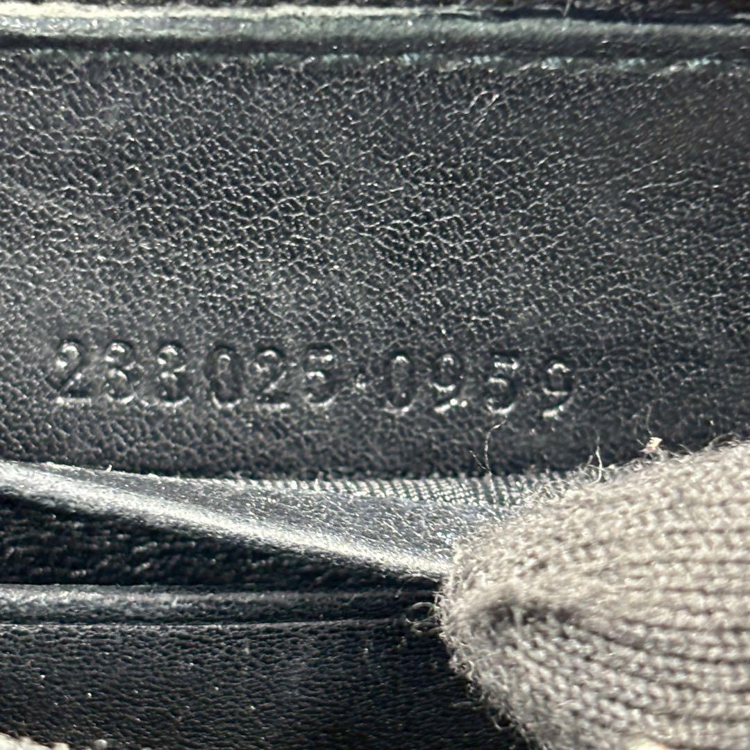 グッチ 長財布 GG シマ ラウンドジップ レザー インターロッキング チャーム