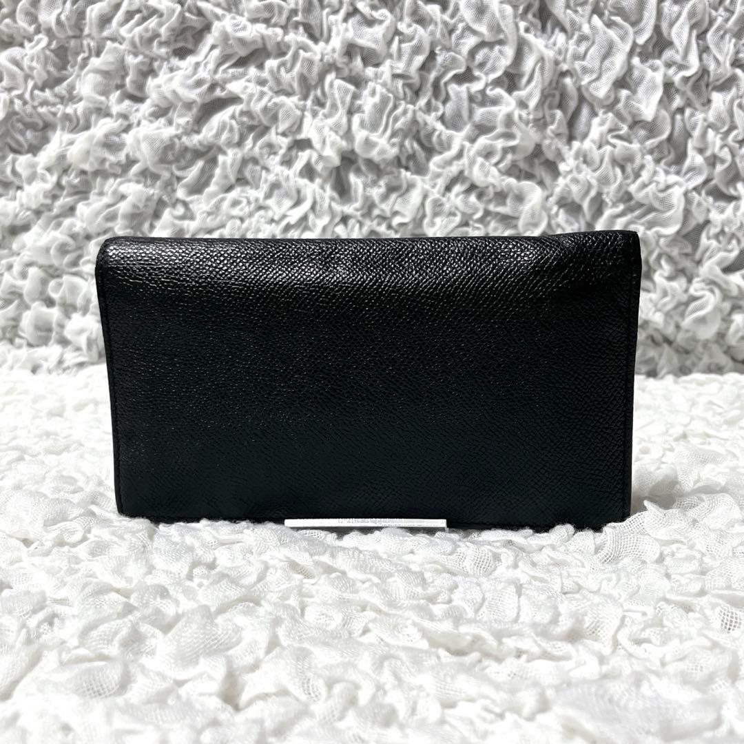 ブルガリ　長財布　レザー　本革　ブルガリマン　サークルロゴ　黒　バイカラー