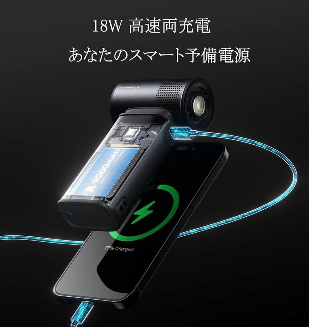 5 IN 1 ハンドヘルドファン 9000mAh