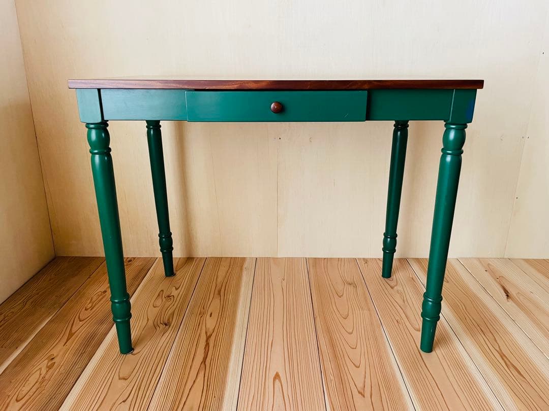 マホガニー材/デスク/机/テーブル/花台/飾り台/ろくろ脚/カフェ/アンティーク