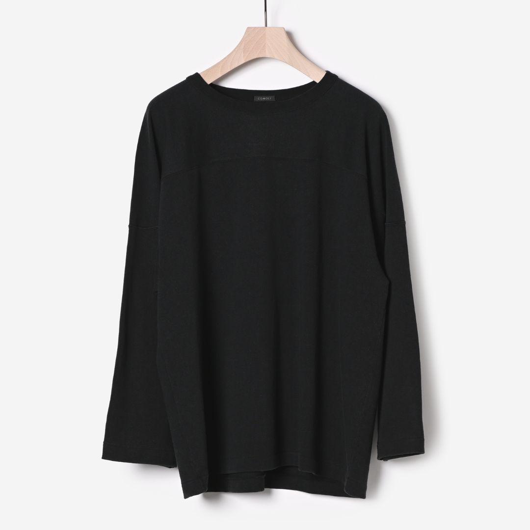 コモリ COMOLI フットボールTシャツ ブラック サイズ2