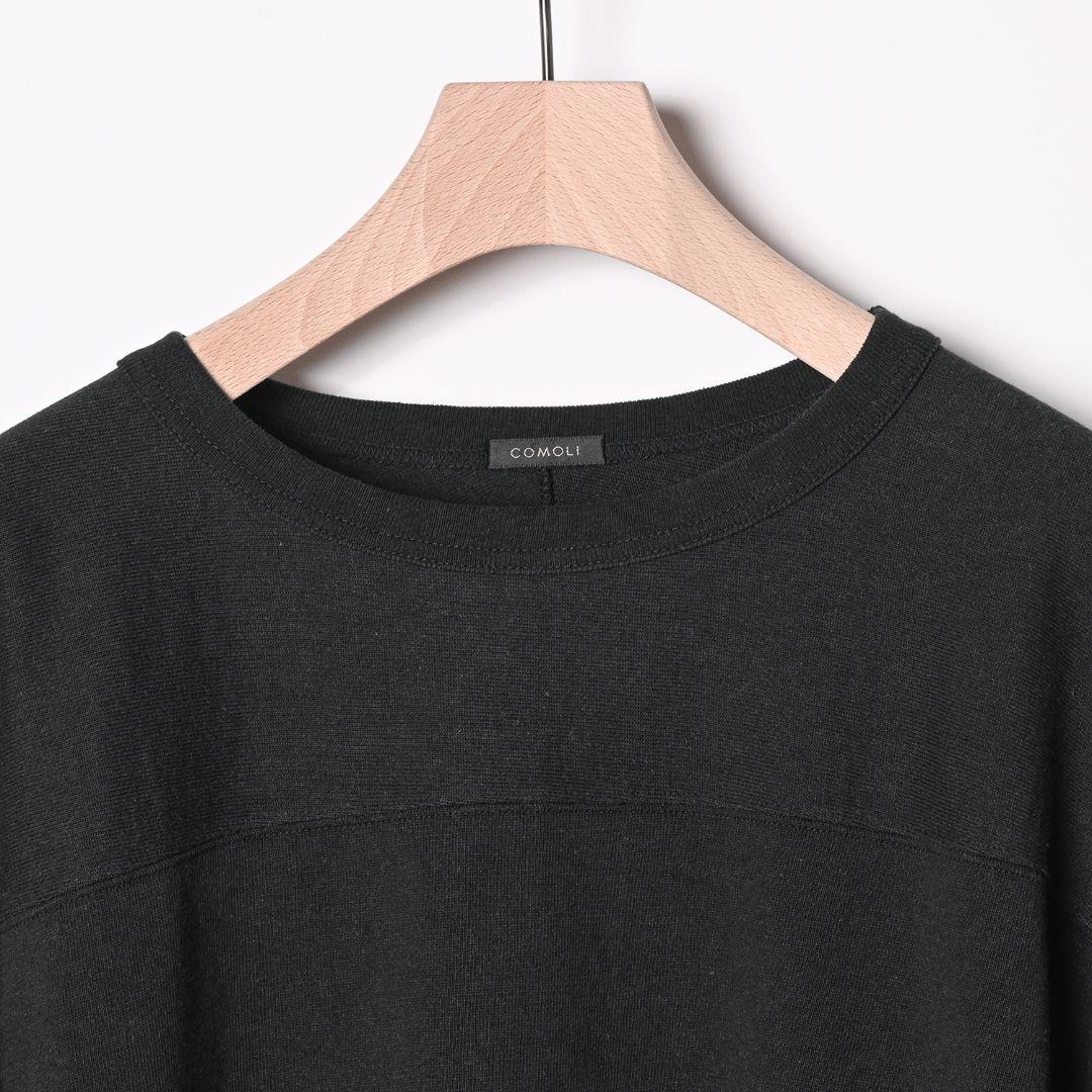 コモリ COMOLI フットボールTシャツ ブラック サイズ2