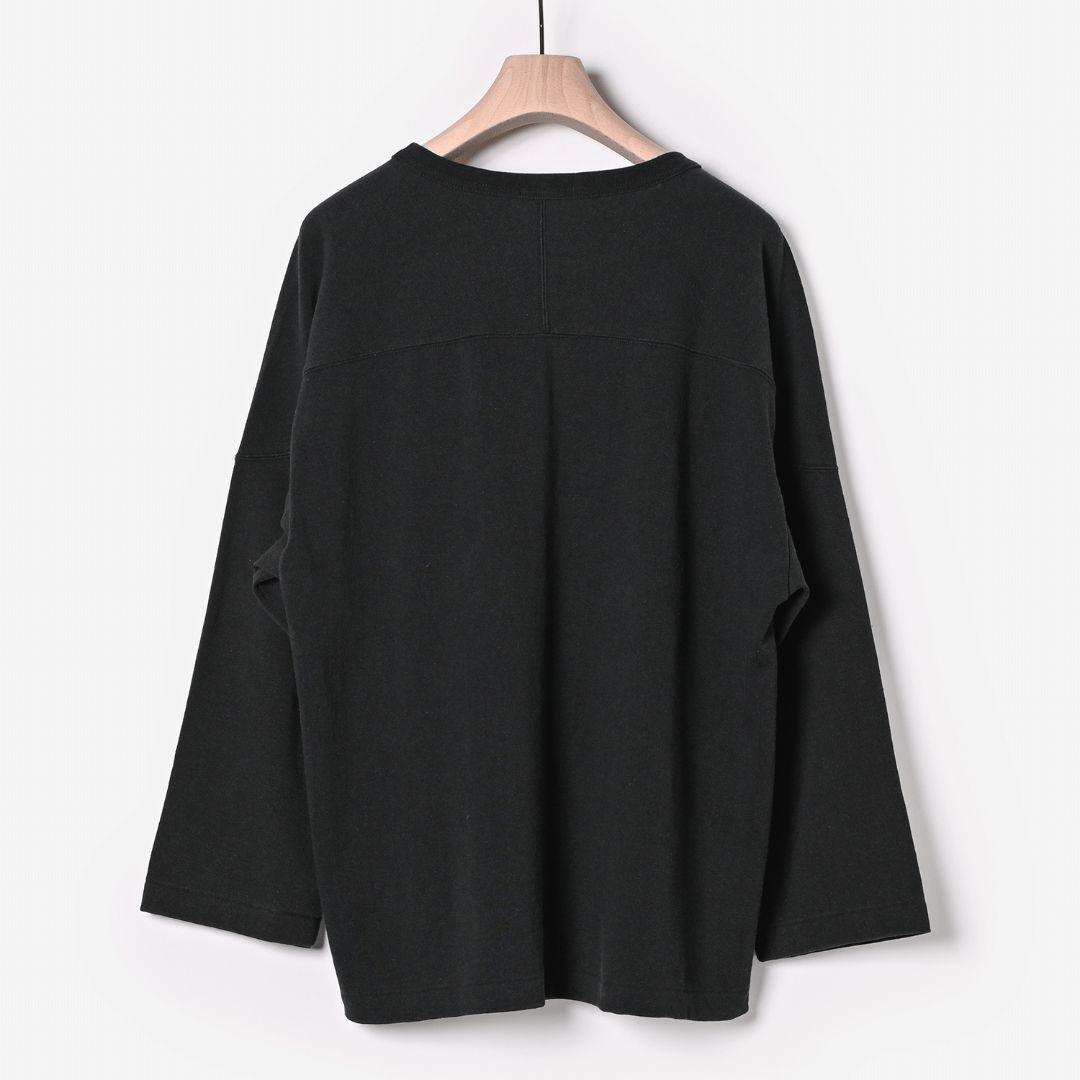 コモリ COMOLI フットボールTシャツ ブラック サイズ2