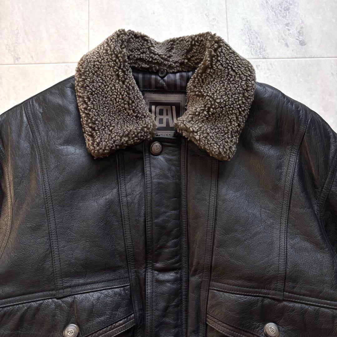 【Vintage】G-1タイプ レザーフライトジャケット ブラック 中綿 短丈