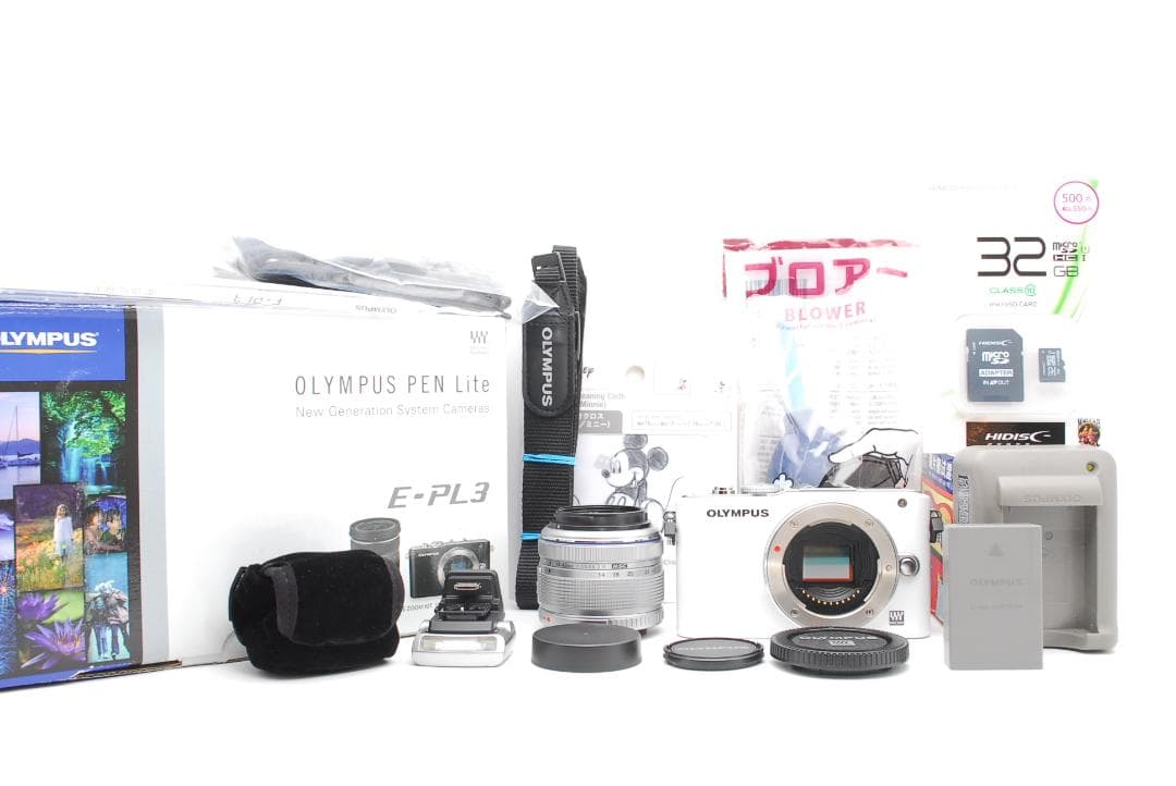 【箱・付属品・フラッシュ付き　美品】OLYMPUS PEN Lite E-PL3